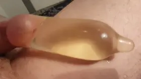 Cumming in a water filled condom