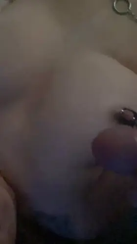Slow motion cum shot on my pierced nipples. Link in comments