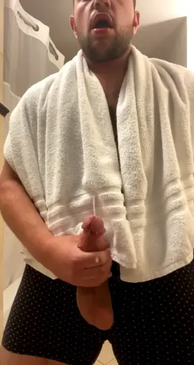 Not feeling very shy anymore, so enjoy me blowing a fat load out of my thick 24yo cock!