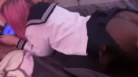 Cumming On A School Girl's Ass While Shes Playing Video Games