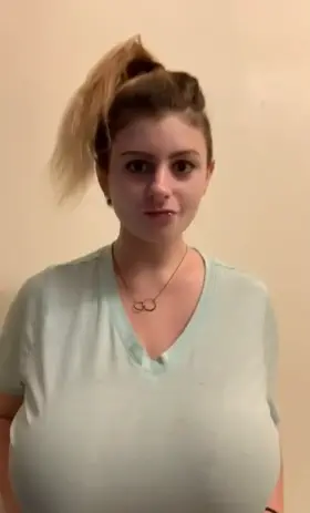 Self suck with gigantic jugs