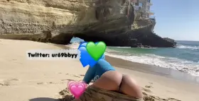 Arching my back at the beach , would you say hi if you saw me doing this ? (21)