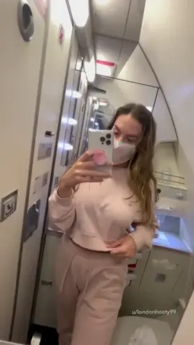 Flashing my tits to pass time on a long flight ✈️ [OC]
