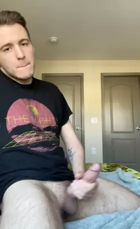 stroking my thick cut cock in front of my window. hopefully nobody saw me 👀