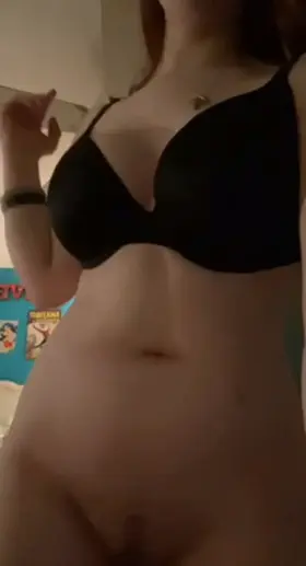 having fun in her room