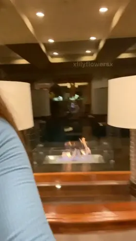 Warming my pussy by the fire place