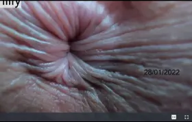 Pulsating asshole in very close-up