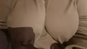 Flashing the spread of my massive tits while lying down 😏 What do you think?