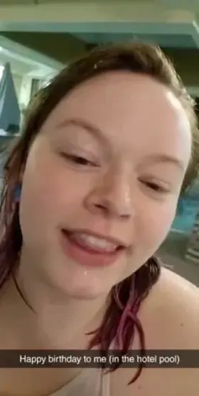Celebrating my birthday by the hotel pool 😇