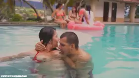 step mom fucked in pool while others watch