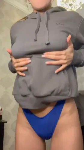 You will never know what under hoodie until you see 💕😈🙈