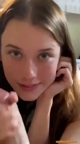 Gorgeous girl gives a blowjob