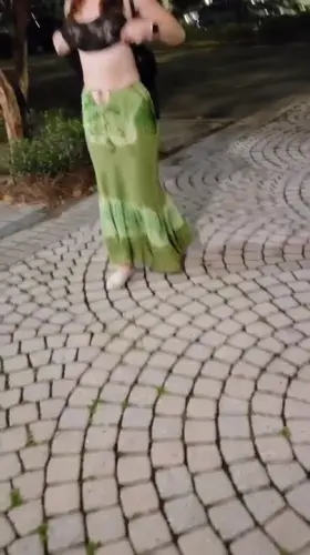 Taking in the sights after dinner [gif]