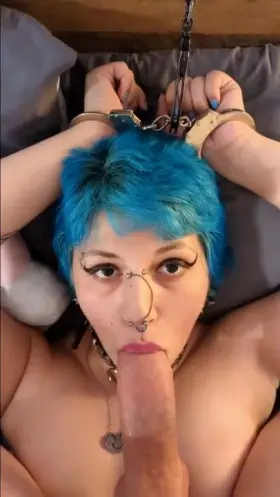 Handcuffed to the bed and put to use