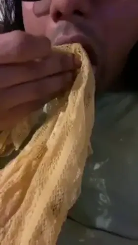 I was told to lick up all the cum from my panties after cumming in them. 😍❤️💋🤤