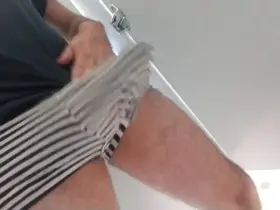 Giant Boner Bulging My Briefs in the Public Bathroom!