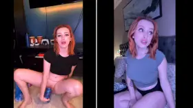 TikTok slut shows off her big dildo
