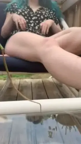 Flashing my tits on my deck, I wonder if anyone saw? (;