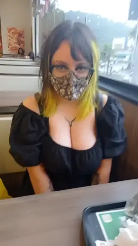 I almost got caught filming this titty drop at Burger King haha