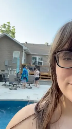 Flashing in front of my boyfriends friends and their family at the pool today. 😅