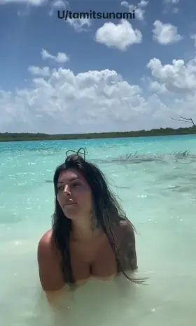 Having some fun in a lagoon