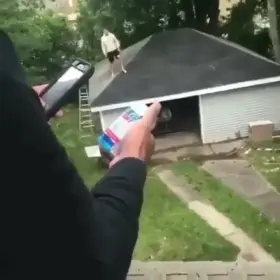HMFT after I attempt to catch a beer on a roof thrown by my buddy