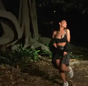 Ari almost popping out