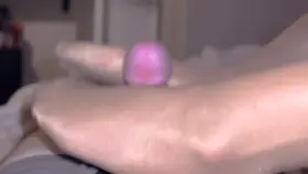 Getting some practice in. (Nylon footjob)