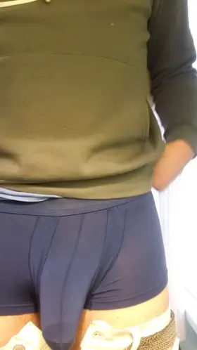 Soft cock in Japanese underwear