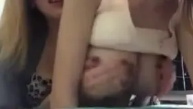 Grabbing boobs from behind