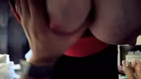 Offered up my big tits to hubs to stroke. Makes me horny when they get man-handled hehe. Will you grab them for me? Tess xxx