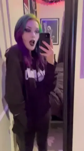 Before and after you call me a good little goth whore