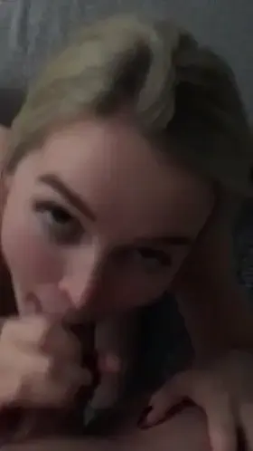 Busty blonde blowjob