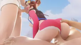 D.Va's threesome vacation (Bewyx)[Overwatch]