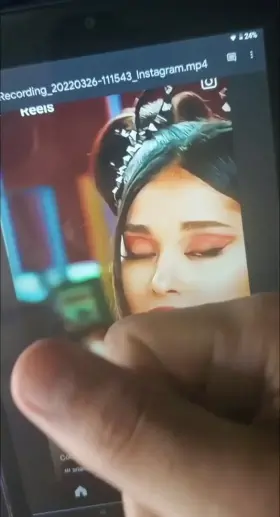 Edged for four hours just to spray all over Ariana's fuckable face.