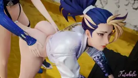 Futa Ahri cumming on Akali (Futaholic) [League of Legends]