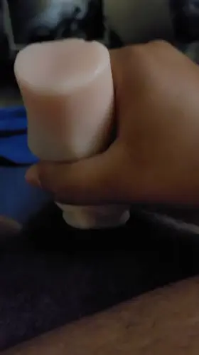 Having some fun with my college right pussy stroker