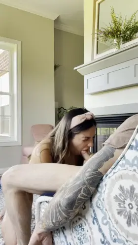 Trying my best to sucking his cock