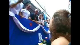 Two friends show up naked to Pride Parade