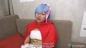 Riho Machida is twenty-three years old and visits us today wearing her anime costume