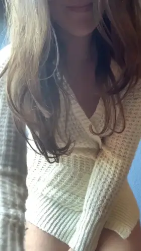 feeling cozy and cute in just a sweater, do you like what’s underneath?