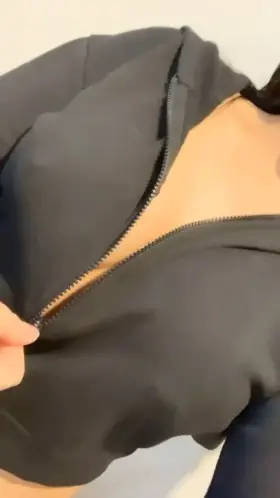 Unzipping my jacket for you 😉 are you surprised? ❤️