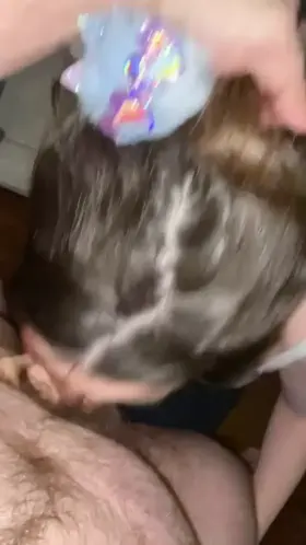 I always love when he grabs onto my ponytail - is my hair tie cute?