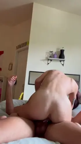 Milking every last drop of his creampie with my tight pussy 😈