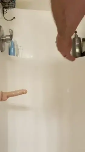 Daddy Dildo playtime while showering