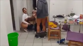 Camera man saw them doing. and he couldn't resist either