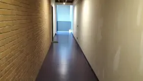 Jerking off my uncut cock in a hallway