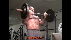 Big Hairy Forearm Muscledaddy Flexing in Gym (VIDEO)
