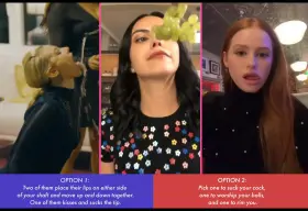 Design your perfect blowjob - choose an option and assign roles for Lili Reinhart, Camila Mendes, and Madelaine Petsch. Who gets your cum?