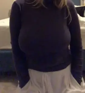 Trying to hide them in a turtleneck 😬